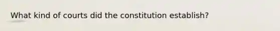 What kind of courts did the constitution establish?