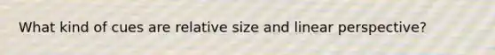 What kind of cues are relative size and linear perspective?