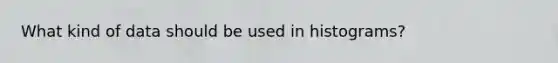 What kind of data should be used in histograms?