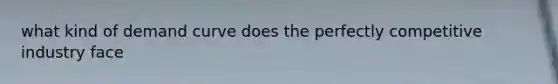 what kind of demand curve does the perfectly competitive industry face