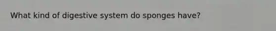 What kind of digestive system do sponges have?