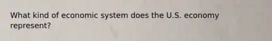 What kind of economic system does the U.S. economy represent?