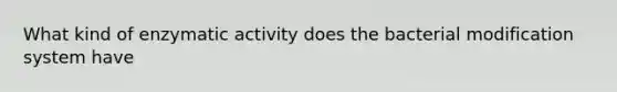 What kind of enzymatic activity does the bacterial modification system have