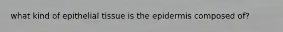 what kind of epithelial tissue is the epidermis composed of?