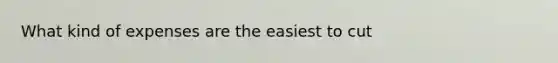 What kind of expenses are the easiest to cut