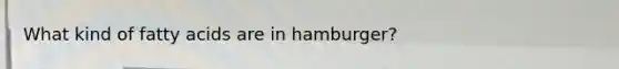 What kind of fatty acids are in hamburger?