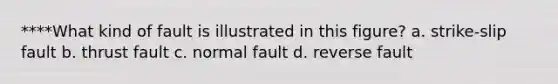 ****What kind of fault is illustrated in this figure? a. strike-slip fault b. thrust fault c. normal fault d. reverse fault