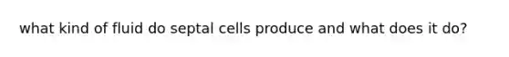 what kind of fluid do septal cells produce and what does it do?