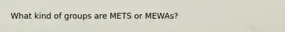 What kind of groups are METS or MEWAs?