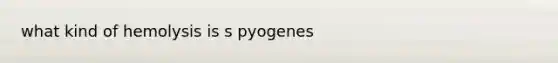 what kind of hemolysis is s pyogenes