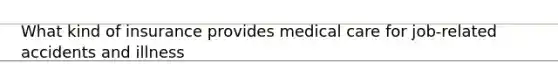 What kind of insurance provides medical care for job-related accidents and illness