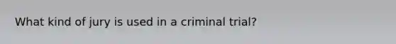 What kind of jury is used in a criminal trial?