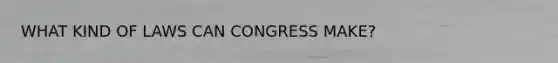 WHAT KIND OF LAWS CAN CONGRESS MAKE?