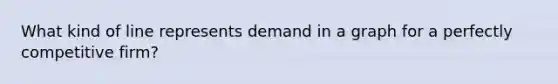 What kind of line represents demand in a graph for a perfectly competitive firm?