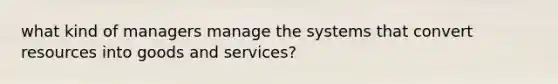 what kind of managers manage the systems that convert resources into goods and services?