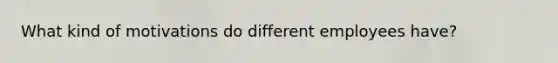 What kind of motivations do different employees have?