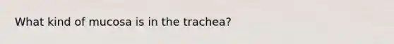 What kind of mucosa is in the trachea?