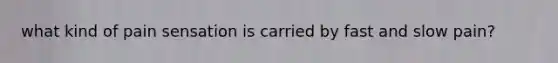 what kind of pain sensation is carried by fast and slow pain?