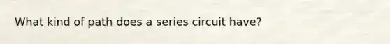 What kind of path does a series circuit have?