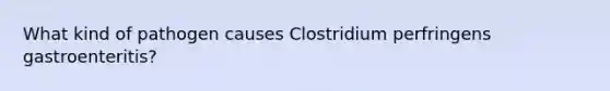 What kind of pathogen causes Clostridium perfringens gastroenteritis?