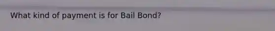 What kind of payment is for Bail Bond?