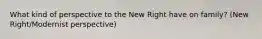 What kind of perspective to the New Right have on family? (New Right/Modernist perspective)