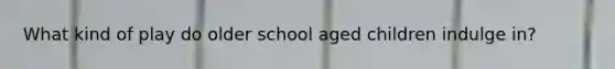 What kind of play do older school aged children indulge in?