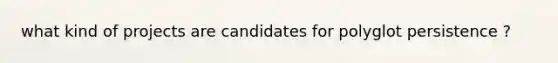 what kind of projects are candidates for polyglot persistence ?