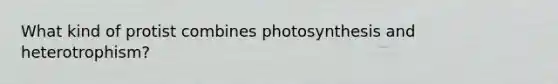 What kind of protist combines photosynthesis and heterotrophism?