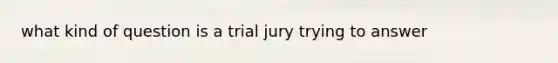 what kind of question is a trial jury trying to answer