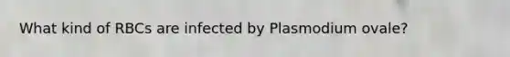 What kind of RBCs are infected by Plasmodium ovale?