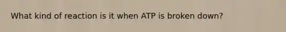 What kind of reaction is it when ATP is broken down?