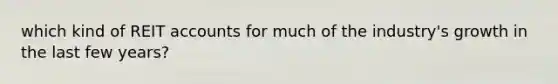 which kind of REIT accounts for much of the industry's growth in the last few years?