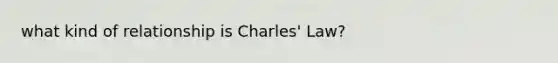 what kind of relationship is Charles' Law?