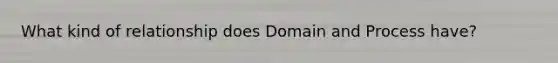 What kind of relationship does Domain and Process have?