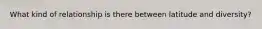 What kind of relationship is there between latitude and diversity?