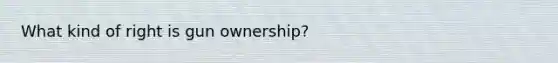 What kind of right is gun ownership?