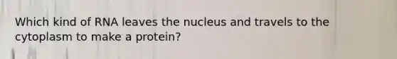 Which kind of RNA leaves the nucleus and travels to the cytoplasm to make a protein?