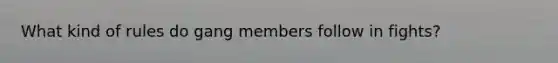 What kind of rules do gang members follow in fights?