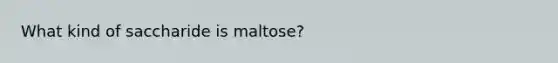 What kind of saccharide is maltose?