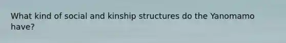 What kind of social and kinship structures do the Yanomamo have?