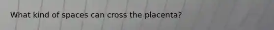 What kind of spaces can cross the placenta?