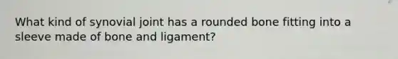 What kind of synovial joint has a rounded bone fitting into a sleeve made of bone and ligament?