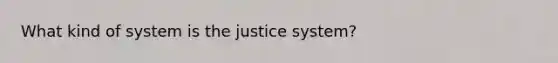 What kind of system is the justice system?