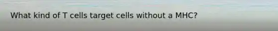 What kind of T cells target cells without a MHC?