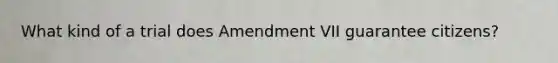 What kind of a trial does Amendment VII guarantee citizens?