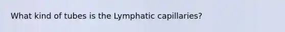 What kind of tubes is the Lymphatic capillaries?