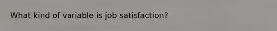 What kind of variable is job satisfaction?