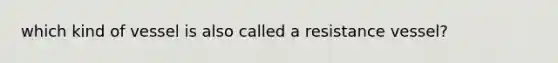 which kind of vessel is also called a resistance vessel?