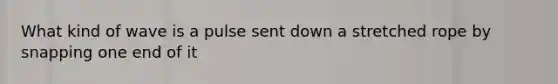 What kind of wave is a pulse sent down a stretched rope by snapping one end of it